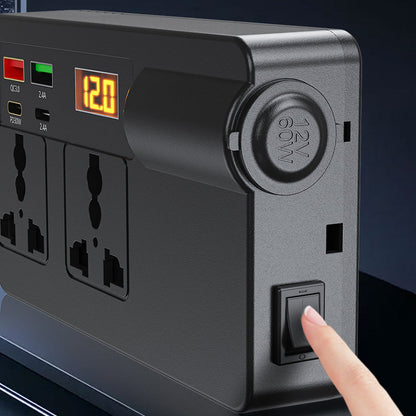 🚐 Mindenhol 220V! Autó Inverter Digitális Kijelzővel | 12V/24V Bemenet, 230V Kimenet - Ideális Kempinghez, Utazáshoz, Otthoni Vészhelyzetre 🏕️💨