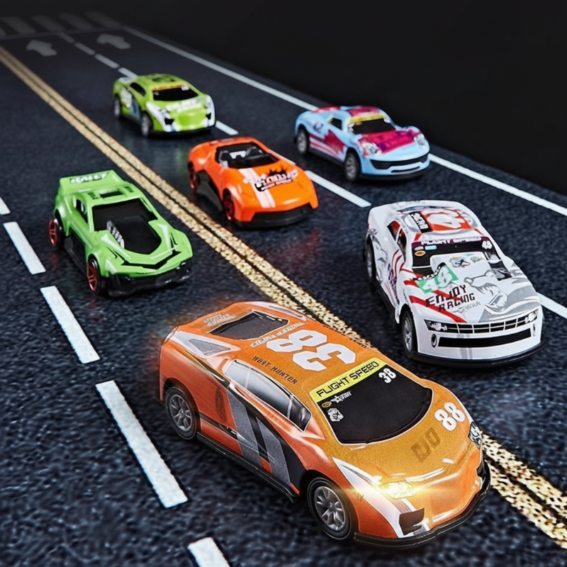 🔥 Összecsukható, 4 rétegű verseny konténer teherautó játék (12 autóval) 🚗🎁