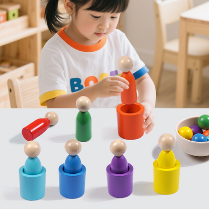 Montessori Szín- és Érzékszervi Fejlesztő Játék | Szivárványgolyók, Poharak Kisgyermekeknek 1-3 éveseknek