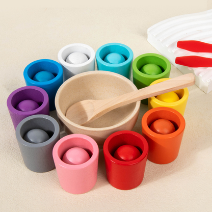 Montessori Szín- és Érzékszervi Fejlesztő Játék | Szivárványgolyók, Poharak Kisgyermekeknek 1-3 éveseknek