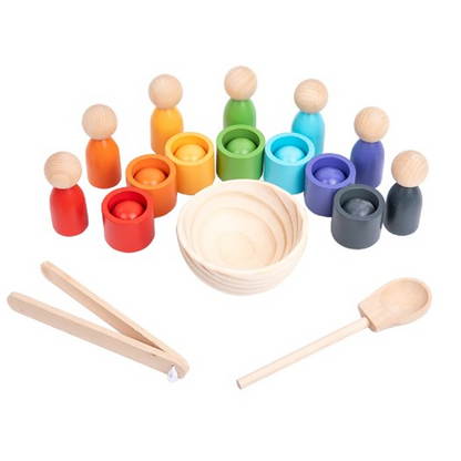Montessori Szín- és Érzékszervi Fejlesztő Játék | Szivárványgolyók, Poharak Kisgyermekeknek 1-3 éveseknek