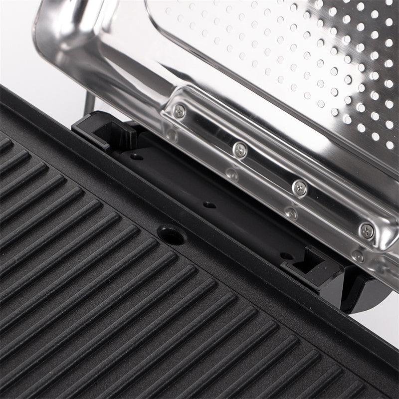 🥩 2200 W-os füstmentes beltéri grill tapadásmentes tálcával