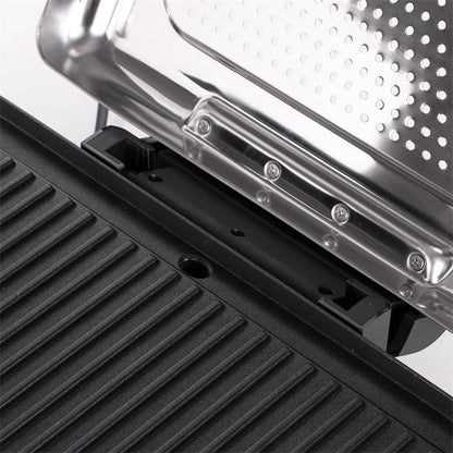 🥩 2200 W-os füstmentes beltéri grill tapadásmentes tálcával