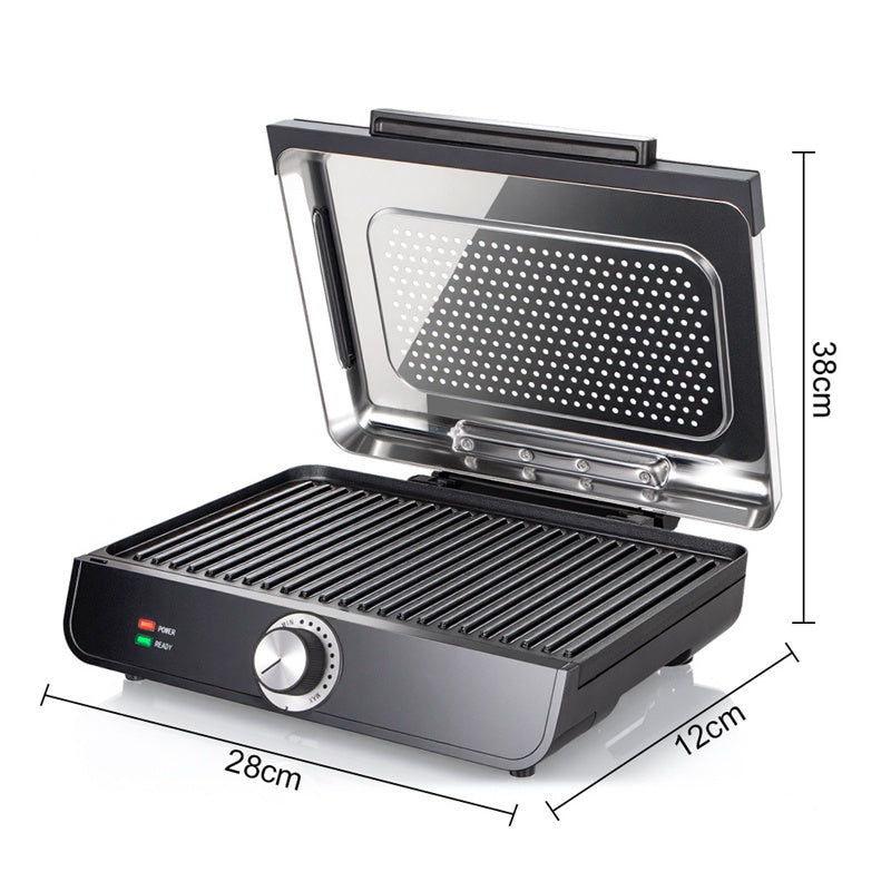 🥩 2200 W-os füstmentes beltéri grill tapadásmentes tálcával