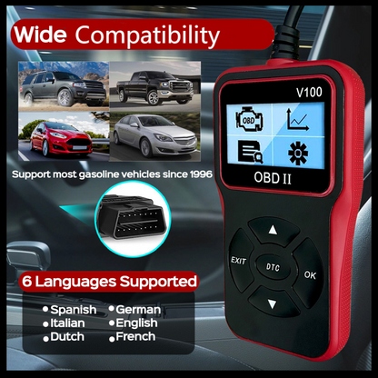 Professzionális OBD2/EOBD Motorhibakód Olvasó | Valós Idejű Adatok, Diagnosztika, Kód Törlés - Kompatibilis Autókkal, SUV-kkal 🚗💻