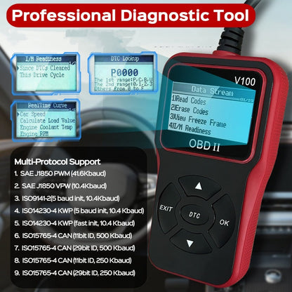 Professzionális OBD2/EOBD Motorhibakód Olvasó | Valós Idejű Adatok, Diagnosztika, Kód Törlés - Kompatibilis Autókkal, SUV-kkal 🚗💻