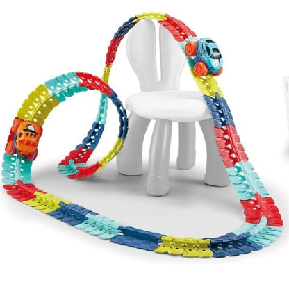 🎁Változtatható pálya LED-es világítással és versenyautóval🏎🏁