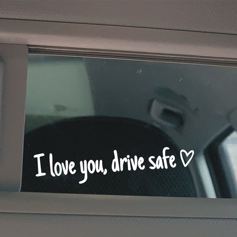 "Szeretlek, Vezess Óvatosan!" Bűvös Autómatrica | Látható Visszapillantó Tükör Dísz - Biztonságos Utazás Emlékeztető ❤️🚗