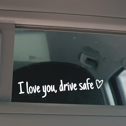 "Szeretlek, Vezess Óvatosan!" Bűvös Autómatrica | Látható Visszapillantó Tükör Dísz - Biztonságos Utazás Emlékeztető ❤️🚗