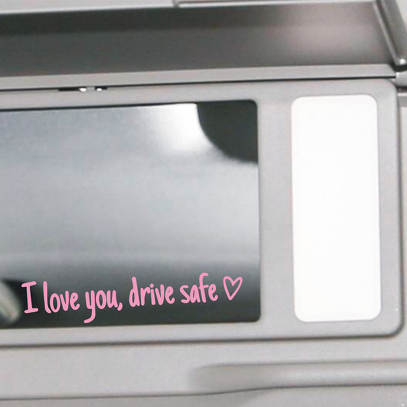 "Szeretlek, Vezess Óvatosan!" Bűvös Autómatrica | Látható Visszapillantó Tükör Dísz - Biztonságos Utazás Emlékeztető ❤️🚗