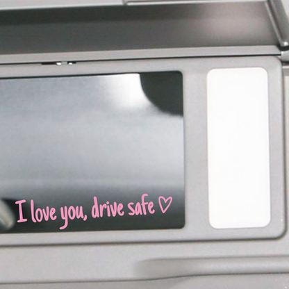 "Szeretlek, Vezess Óvatosan!" Bűvös Autómatrica | Látható Visszapillantó Tükör Dísz - Biztonságos Utazás Emlékeztető ❤️🚗