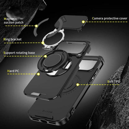 Mágneses Telefon Tok Gyűrű Tartóval iPhone-hoz | Magsafe Kompatibilis, 360° Forgatható - Erős Tapadás és Kényelmes Használat