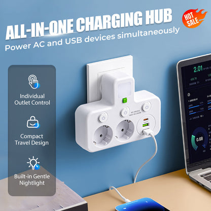 ⚡ Okos Tápkábel Kiegészítő USB-portokkal (EU Dugó)  🔌📱