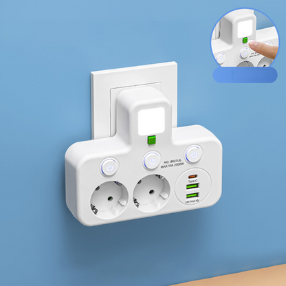 🚀 Elég a Dughiányból! Okos Tápkábel 7 Porttal | USB + EU Konnektor, Több Eszköz Egyszerre - Tiszta Asztal, Töltés Zaj nélkül 🎧