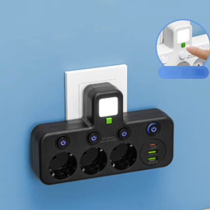 🚀 Elég a Dughiányból! Okos Tápkábel 7 Porttal | USB + EU Konnektor, Több Eszköz Egyszerre - Tiszta Asztal, Töltés Zaj nélkül 🎧