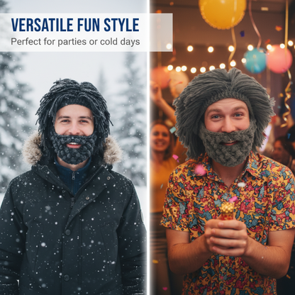 🎭 Azonnali Punk Átalakulás! Műszakállas Paróka Sapka | Kötött Dreadlock, Gyors Felhelyezés - Karnevál, Halloween, Cosplay, Koncert, Tematikus Party 🎃🔥