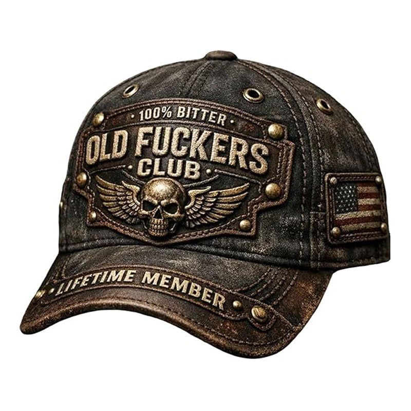 🧢 Old Fuckers Club vintage hímzett sapka – retro stílus, prémium anyag, csipős humorral! Platás utánvéttel!
