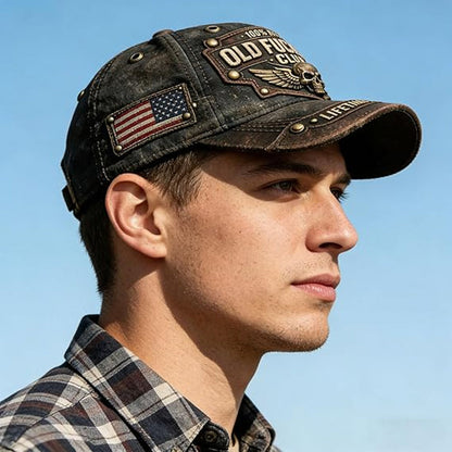 🧢 Old Fuckers Club vintage hímzett sapka – retro stílus, prémium anyag, csipős humorral! Platás utánvéttel!