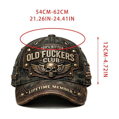 🧢 Old Fuckers Club vintage hímzett sapka – retro stílus, prémium anyag, csipős humorral! Platás utánvéttel!