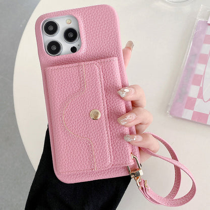 👛 Női Rózsaszín Pénztárca Mobiltok | Beépített Tükör & Csuklópánt - Kártyatartó, Kényelmes Hordozás, iPhone/Android Védőtok 🌸
