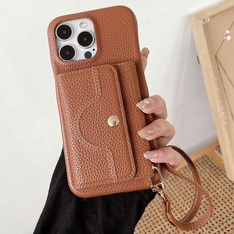 👛 Női Rózsaszín Pénztárca Mobiltok | Beépített Tükör & Csuklópánt - Kártyatartó, Kényelmes Hordozás, iPhone/Android Védőtok 🌸