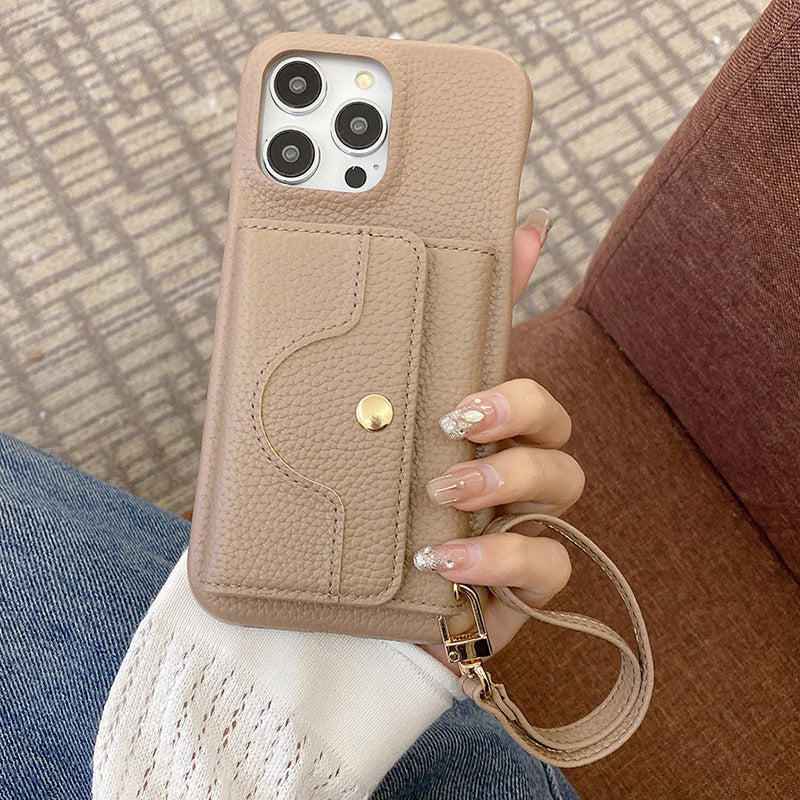 👛 Női Rózsaszín Pénztárca Mobiltok | Beépített Tükör & Csuklópánt - Kártyatartó, Kényelmes Hordozás, iPhone/Android Védőtok 🌸