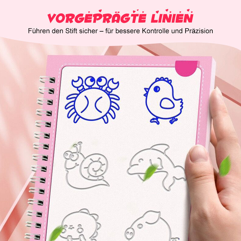 🎨 Szórakoztató Tanulás Vájatokkal! Újrahasználható Gyerek Rajzolókönyv | Állatok, Betűk, Számok - Izgalmas Feladatok Kis Kezeknek 🐶🔢