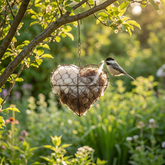 🐦 Biztonságos Fészkelőhely Madaraknak! Kézzel Gyártott Szív Formájú Madárlak | Téli Menedék, Természetes Anyagok - Otthont Ad a Kert Madarainak 🏡❤️
