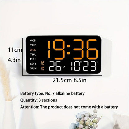 🔥⏰ Extra Nagy LED Digitális Falióra | Dátum, Hőmérséklet, 4 Alvási Időzítő - Modern Kialakítás, Távoli Irányítás, 12/24h Formátum 🏡✨