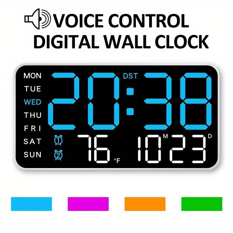 🔥⏰ Extra Nagy LED Digitális Falióra | Dátum, Hőmérséklet, 4 Alvási Időzítő - Modern Kialakítás, Távoli Irányítás, 12/24h Formátum 🏡✨