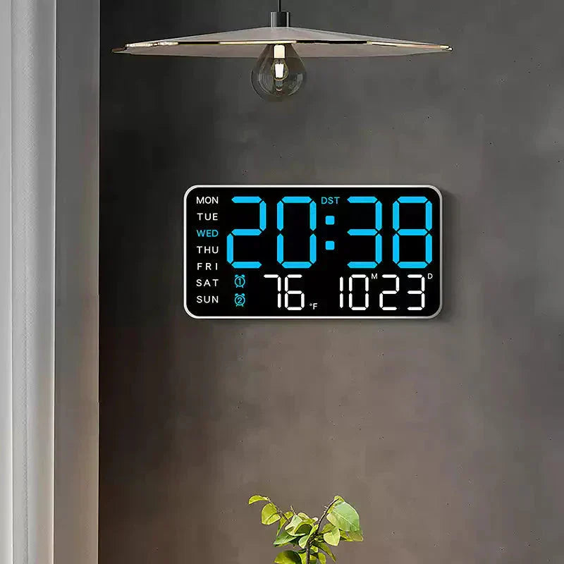 🔥⏰ Extra Nagy LED Digitális Falióra | Dátum, Hőmérséklet, 4 Alvási Időzítő - Modern Kialakítás, Távoli Irányítás, 12/24h Formátum 🏡✨