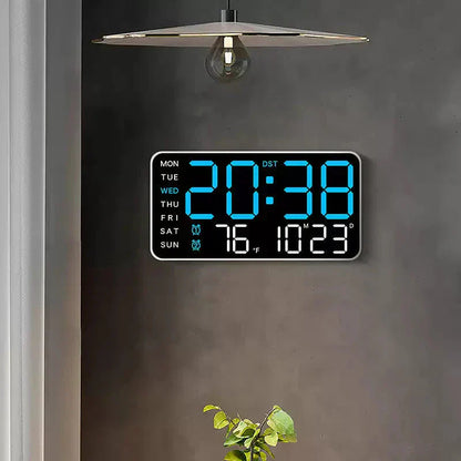 🔥⏰ Extra Nagy LED Digitális Falióra | Dátum, Hőmérséklet, 4 Alvási Időzítő - Modern Kialakítás, Távoli Irányítás, 12/24h Formátum 🏡✨
