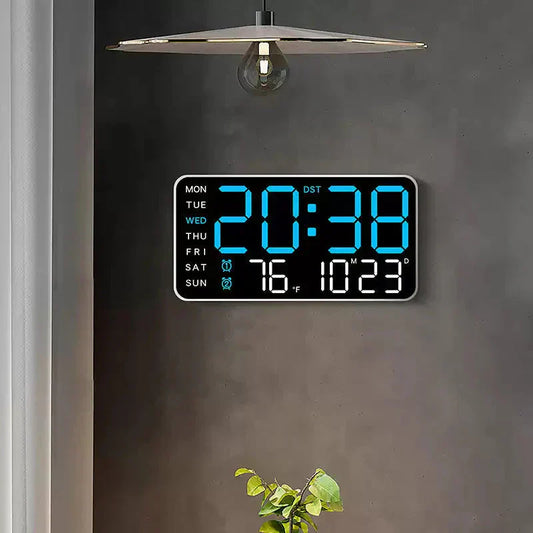 🔥⏰ Extra Nagy LED Digitális Falióra | Dátum, Hőmérséklet, 4 Alvási Időzítő - Modern Kialakítás, Távoli Irányítás, 12/24h Formátum 🏡✨