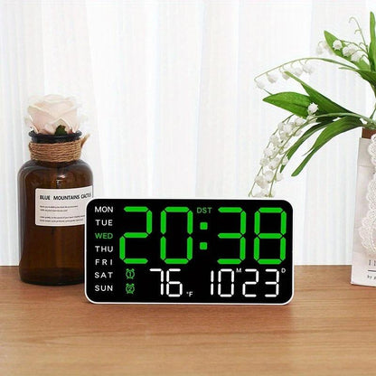 🔥⏰ Extra Nagy LED Digitális Falióra | Dátum, Hőmérséklet, 4 Alvási Időzítő - Modern Kialakítás, Távoli Irányítás, 12/24h Formátum 🏡✨