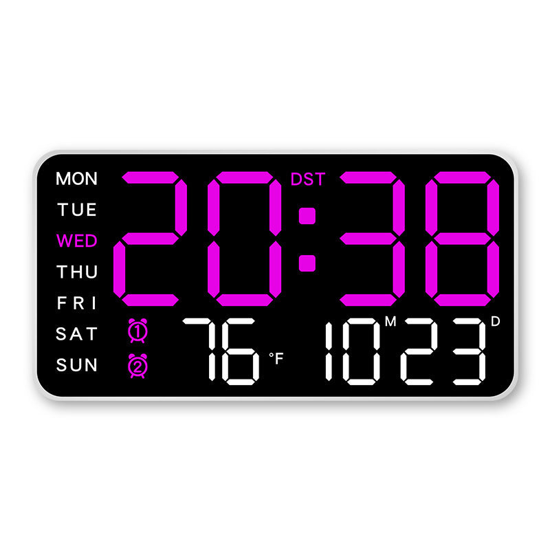 🔥⏰ Extra Nagy LED Digitális Falióra | Dátum, Hőmérséklet, 4 Alvási Időzítő - Modern Kialakítás, Távoli Irányítás, 12/24h Formátum 🏡✨