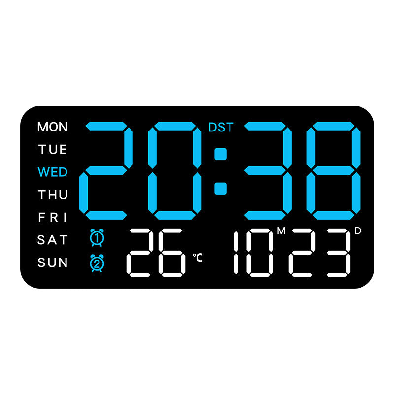 🔥⏰ Extra Nagy LED Digitális Falióra | Dátum, Hőmérséklet, 4 Alvási Időzítő - Modern Kialakítás, Távoli Irányítás, 12/24h Formátum 🏡✨
