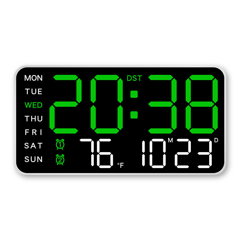 🔥⏰ Extra Nagy LED Digitális Falióra | Dátum, Hőmérséklet, 4 Alvási Időzítő - Modern Kialakítás, Távoli Irányítás, 12/24h Formátum 🏡✨