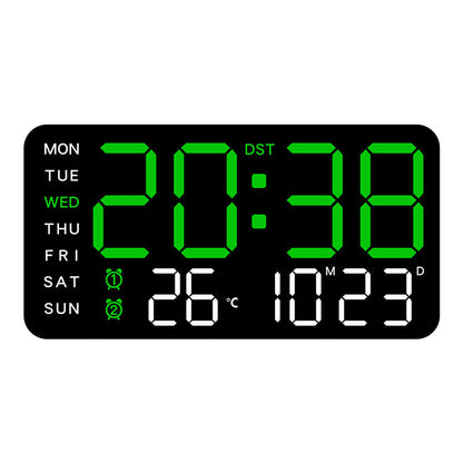 🔥⏰ Extra Nagy LED Digitális Falióra | Dátum, Hőmérséklet, 4 Alvási Időzítő - Modern Kialakítás, Távoli Irányítás, 12/24h Formátum 🏡✨