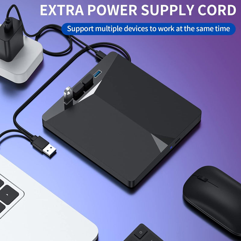 💽 7-in-1 Külső DVD Meghajtó | USB 3.0, Type-C, Kártyaolvasó - CD/DVD Írás/Olvasás, USB Hub, SD/TF Olvasó 🖥️🔌