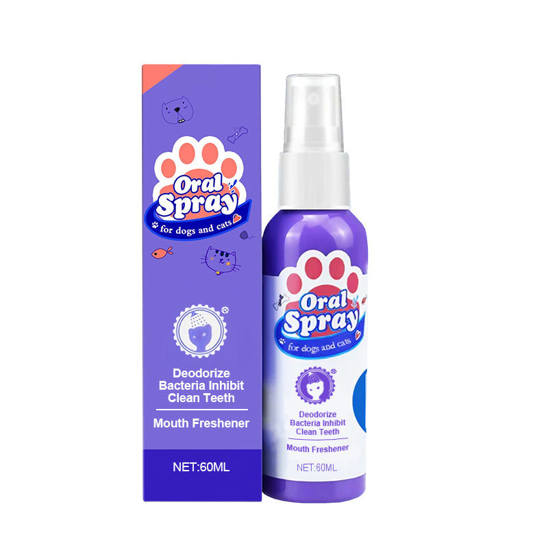 Kutya & Macska Fogápoló Spray | Friss Lehelet, Fogkő Megelőzés - Könnyű Használatú Új Termék Háziállatok Számára