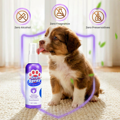 Kutya & Macska Fogápoló Spray | Friss Lehelet, Fogkő Megelőzés - Könnyű Használatú Új Termék Háziállatok Számára