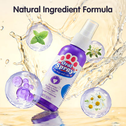Kutya & Macska Fogápoló Spray | Friss Lehelet, Fogkő Megelőzés - Könnyű Használatú Új Termék Háziállatok Számára