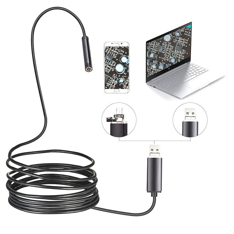 3 az 1-ben Vízálló USB Endoszkóp Kamera LED Világítással | Autó, Cső, Ipari Vizsgálat - Professzionális Esetvizsgáló Eszköz