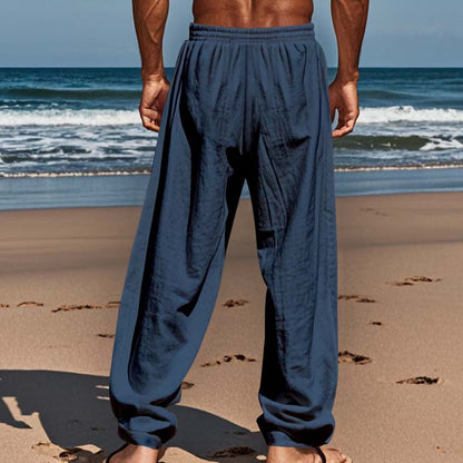 Nyár – a farmer túl meleg, a vászonnadrág a megoldás! ☀️👖 Férfi laza szabadidős lenvászon nadrág – légáteresztő, könnyű, és egész napos kényelmet ad. 💥 50% kedvezmény + utánvétel!