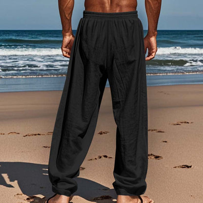 Nyár – a farmer túl meleg, a vászonnadrág a megoldás! ☀️👖 Férfi laza szabadidős lenvászon nadrág – légáteresztő, könnyű, és egész napos kényelmet ad. 💥 50% kedvezmény + utánvétel!