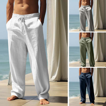 Nyár – a farmer túl meleg, a vászonnadrág a megoldás! ☀️👖 Férfi laza szabadidős lenvászon nadrág – légáteresztő, könnyű, és egész napos kényelmet ad. 💥 50% kedvezmény + utánvétel!