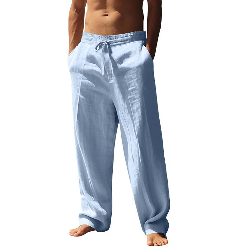 Nyár – a farmer túl meleg, a vászonnadrág a megoldás! ☀️👖 Férfi laza szabadidős lenvászon nadrág – légáteresztő, könnyű, és egész napos kényelmet ad. 💥 50% kedvezmény + utánvétel!