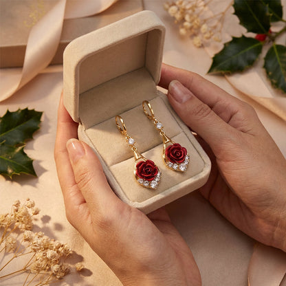 🌹 Elegáns Vörös Rózsa Csepp Fülbevalók | Női Divatos Ékszer Különleges Alkalmakra ✨💎