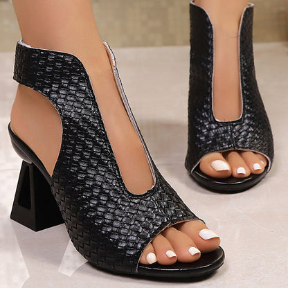 ✨ Kényelmes és stabil magas sarkú cipők | Elegáns, nyitott orrú női szandálok nyári partikra 👡💕
