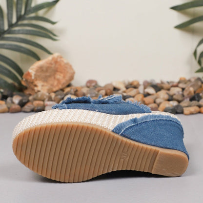 👡 Női Alkalmi Denim Platformos Szandál | Divatos Kényelmes Nyári Lábbeli ✨